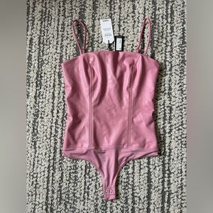 Express Barbie Pink Leather Bodysuit